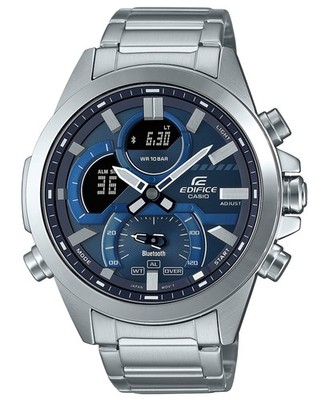 Casio Edifice Silber Herren Armbanduhr ECB-30D-2AEF