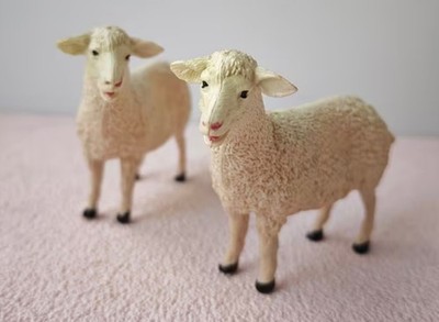 Set 2 -Easter Lamb Sheep Figurine Easter Decor Spring Lamb