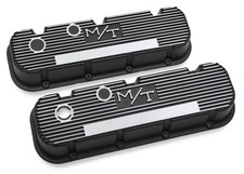 Holley 241-85 Mt Valve Covers Vintage Vinned Aluminum Satin Black