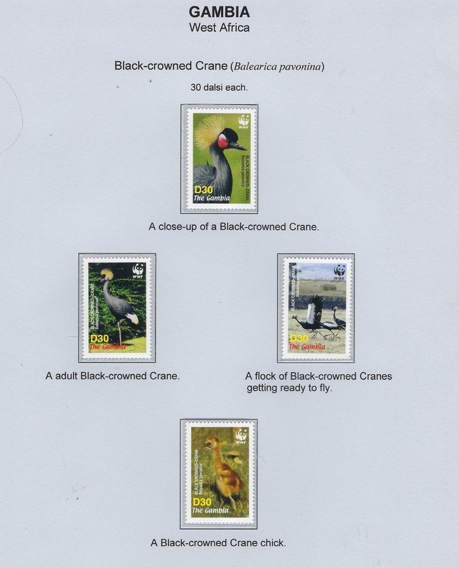 Gambia / 2006 / #3014a-d / WWF / Black-crowned Crane / Set of 4 / MNH / 101-2