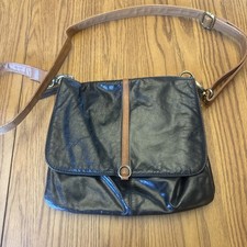 LATICO Black And Brown Leather Crossbody Bag Hobo Tote Bohemian