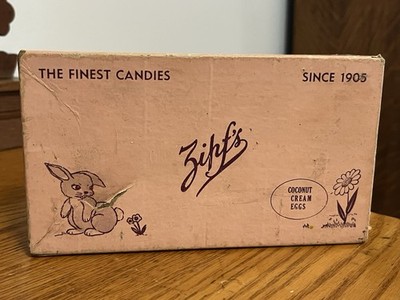 Vtg 1956 ZIPF's West Reading PA Empty Easter Coconut Cream Eggs Candy Box