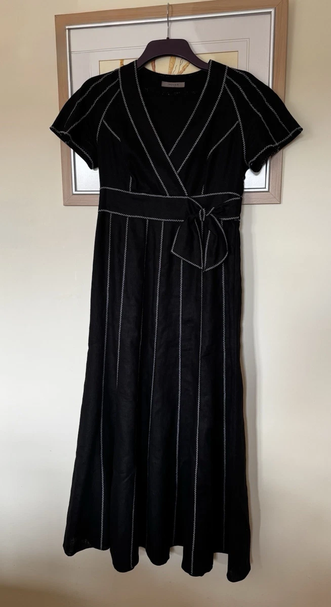 chinese dress ladies Jaeger Pure Linen Midi Sleeveless Dress