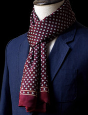 100 Silk men women Scarf satin neckerchief Wrap long plaid wine red MY113-14