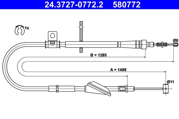 ATE Bremsseil Seilzug Feststellbremse 24.3727-0772.2 FüR Agila H00 Opel 12V F68-image