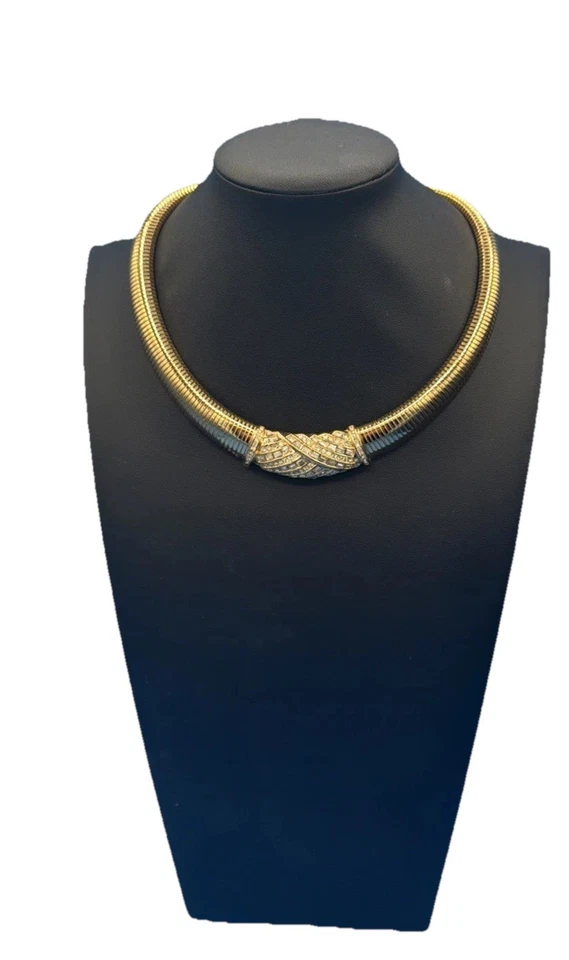 Collar CHRISTIAN DIOR Chapado en Oro Estrás con Extensor Foto 2 de 4