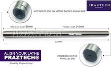 MT3 Lathe Alignment Test Mandrel Bar 335mm long M12 Tapped End Tailstock Tool