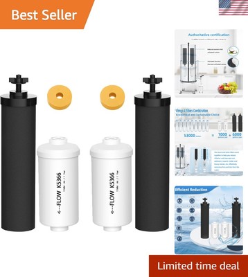 2-Count Berkey Gravity Filter Combo - Black & Fluoride Filters for Purity