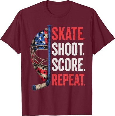 Hockey Shoot Score Repeat Ice Hockey Stuff Jersey  Unisex T-Shirt