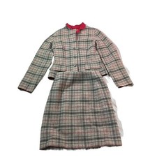 Teri Jon Black  Ivory Glen Plaid Wool Jacket Skirt