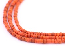 Orange Java Glass Seed Beads 2.5mm, 48 Inch Strand Indonesia