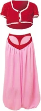 Women'S I Dream of Jeannie Cosplay Jeannie Costume Red Dress Halloween Outfit...