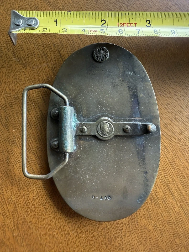 Vintage 1974 Bergamot Brass Works Belt Buckle Nudes In The Woods Art Nouveau - Image 3 of 3