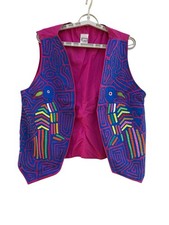 Vintage Molas Panama Colorful Vest Bird