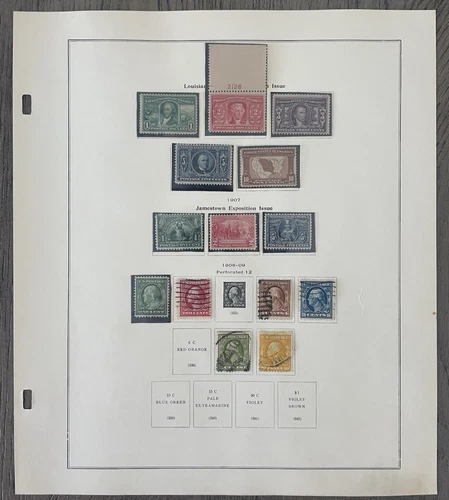 Early 20th Century US Stamp Collection Louisiana Purchase, Jamestown Exposition