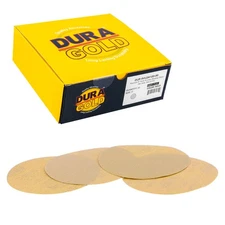 120 Grit 6" Gold Hook & Loop No Hole Sanding Discs for DA Sanders - Box of 50