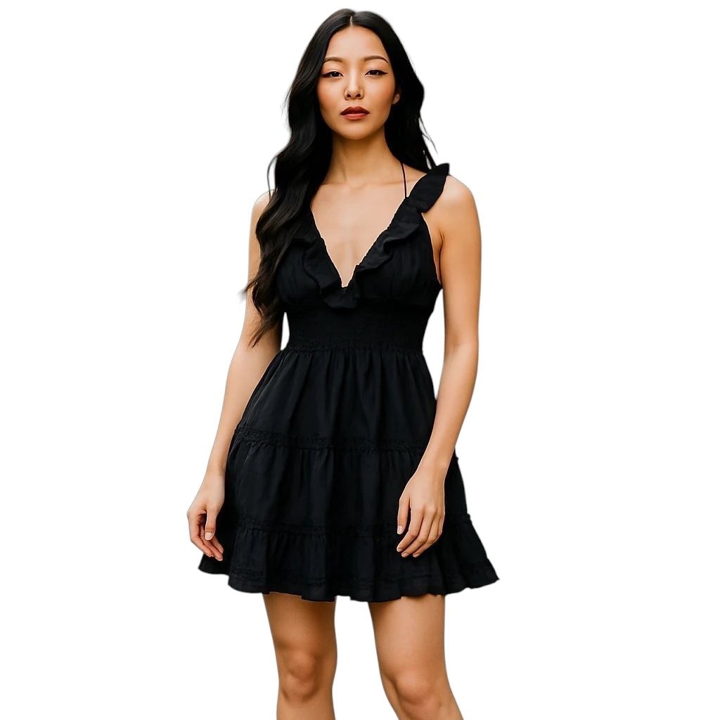 house of harlow black dress HOUSE OF HARLOW-Black Ribbed Long Dress, Size L