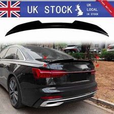 For Audi A6 S6 C8 Saloon Gloss Black Rear Boot Lip Spoiler Wing Kit 2018+