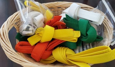Bold Look - Martial Arts Belt White - Various Lengths / Stripes / Rank Tapes