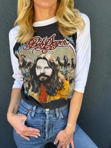 80s BOB SEGER & SILVER BULLET BAND CONCERT RAGL 1980s vintage concert t-shirt, vintage, single stitch, B+ condition
