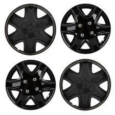 14 Inch Black Hubcaps Set of 4 Universal Fits Most Cars Exterior Accessories