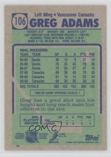 1990-91 Topps Blank Front Greg Adams #106 0kb5
