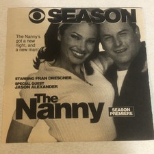 The Nanny Fran Drescher Jason Alexander Vintage Print Ad Advertisement TPA30