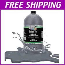 Silver Dollar Metallic Acrylic Pouring Paint - 64oz