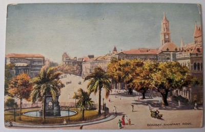 Vintage Raphael Tuck Postkarte Oilette 7022 Rampart Row Bombay Indien Straßenszene
