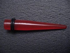 Body Piercing Taper 00g Acrylic 00 gauge RED expander