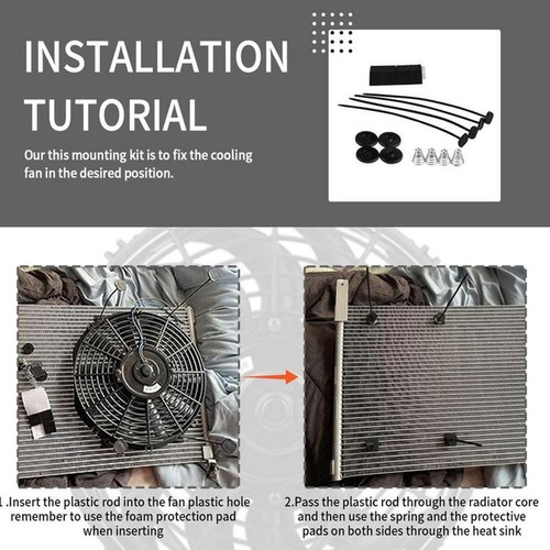 NEW ELECTRIC FAN TIE BELT CLIPS BRACKET MOUNTING KIT RADIATOR RADIATOR C0V6 - Picture 6 of 12