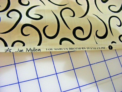 Cotton - Quilting - Marcus Brother Fabrics - Jan Mullen - black on cream - 1 yd+ - Picture 2 of 3