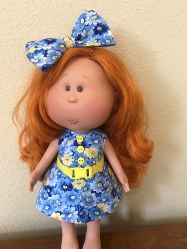 A-Linien Kleid, Schleifenmuster 12MIA01 für 12" Mia Puppen - Bild 5 von 8