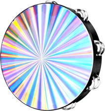10" inch Shimmer TAMBOURINE Double Jingle Row Band Percussion Musical Instrument