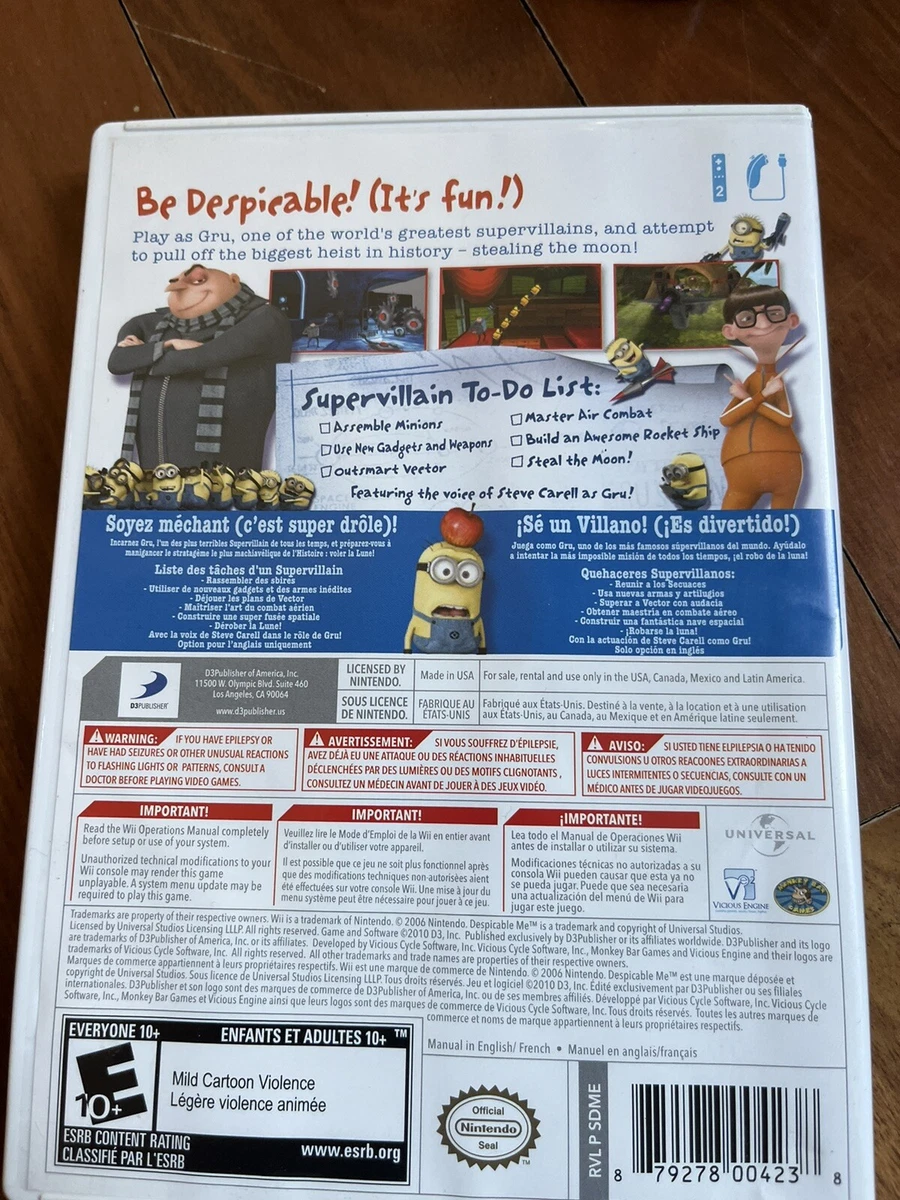Despicable me 2024 the game wii