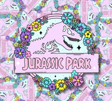 jurassic park sticker / pastel aesthetic sticker / dinosaur sticker / handmade