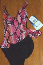 *GABAR SWIMSUIT SIZE 10 PINK/BLACK  ONE PIECE MSRP:$75.00 NWT