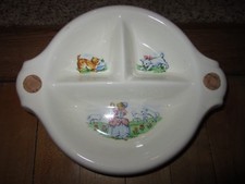 Vintage Little Bo Peep Divided Baby Child's Food Warming Dish  