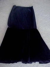 Vintage Long Black Velvet Very Full Circular Slip Top Skirt  Vasserette Sml.