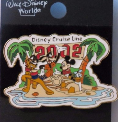 DISNEY DCL CRUISE LINE 2002 CASTAWAY CAY LOGO PLUTO DONALD GOOFY