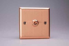 Varilight XYT1.BC Urban Brushed Copper 1 Gang 10A 1 or 2 Way Toggle Light Switch