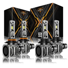 2 Pairs 9005 9006 Combo LED Headlights High Low Beam Conversion Kit 110W 24000LM