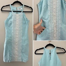 Ever New Preppy Classic 100% Cotton Embroidered Shift Dress Size 2