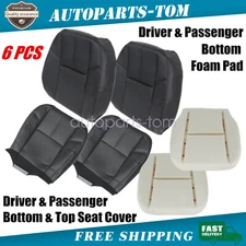 Front Seat Cover & Foam Cushion Black For 2007-2014 GMC Sierra Chevy Suburban