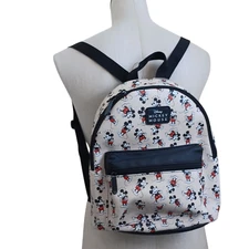 Disney Mickey Mouse Backpack BioWorld Cream Black Red Mini Bag NEW