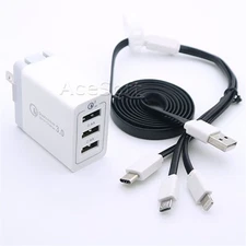 Multi Function Heavy Duty QC 3.0 Charger Cable for Samsung Galaxy S8+ SM-G955U