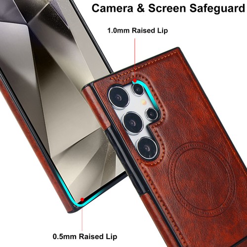 For Samsung Galaxy S24 Ultra S23 FE S22 Plus Luxury Magnetic Bracket Phone Case - Picture 6 of 20