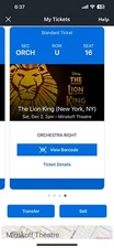 Lion King - 2 Tickets New York NY