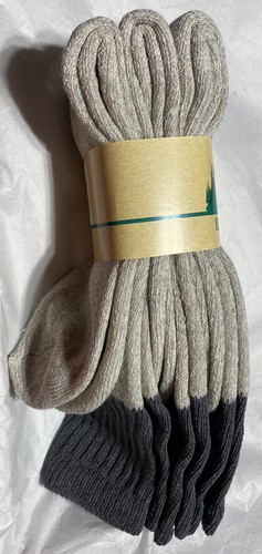 3 Pair High Peaks Cotton Thermal Boot Socks Light Cream Gray Men Size 10-13 - Picture 6 of 9