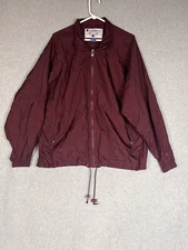 Champion Jacket Mens Large Maroon Full Zip Windbreaker Coat